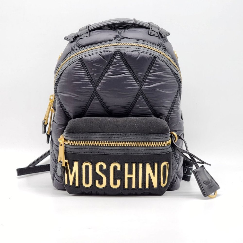 Moschino Quilted Nylon Backpack | Navy | NEW $680